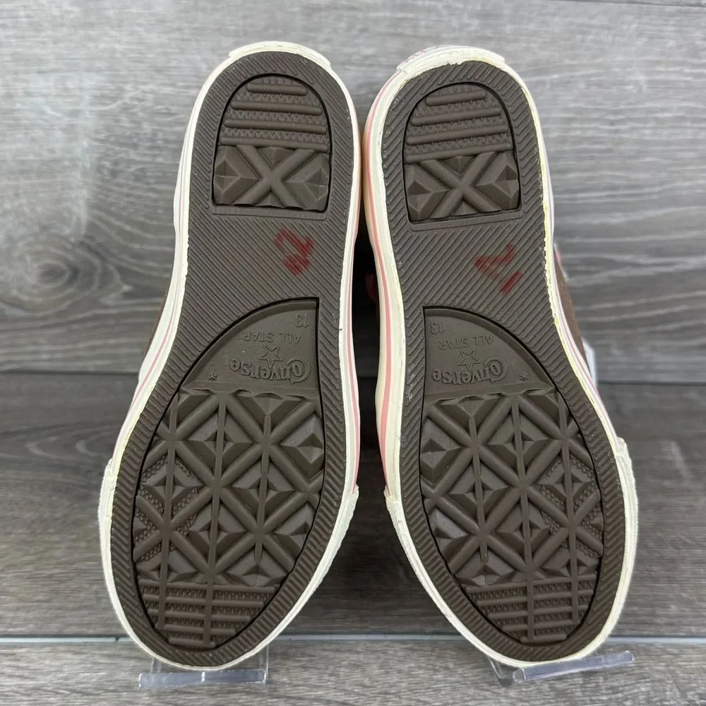 Converse All-Star Beverly Little Girl Sz 13 Ginger Leather Pink Hi Sneaker Boots